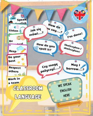 Classroom language - materiały do dekoracji sali językowej
